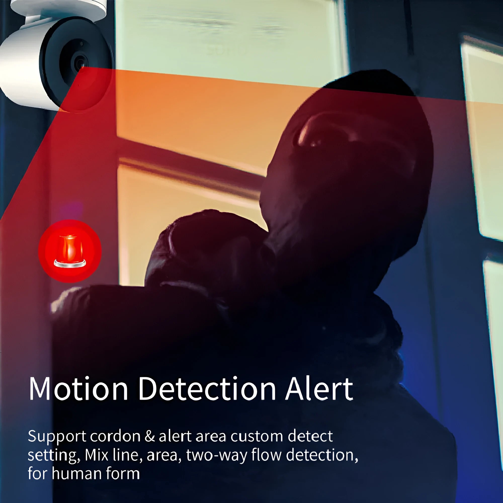 Indoor smart Wi‑Fi security camera with 1080P resolution and pan‑tilt‑zoom on a desktop.