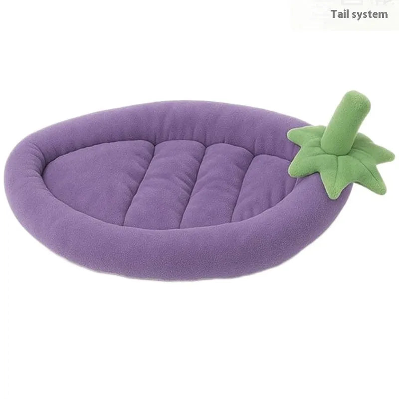 Washable cloth dog mat in brown colour showing rectangular shape suitable for doghouses