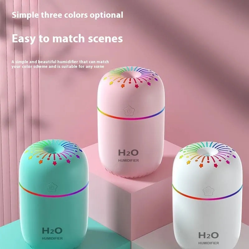 Fireworks-themed USB desktop humidifier in white colour with 300ml water tank