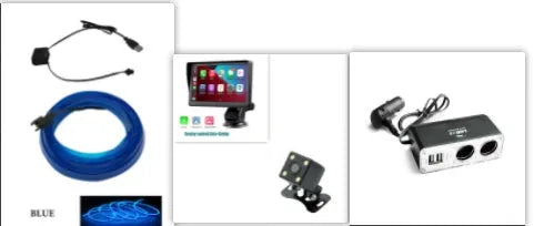7 inch portable car smart screen with wireless CarPlay on retractable bracket for universal vehicle installation