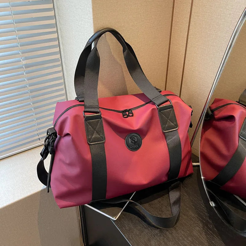 36-55 litre Oxford cloth travel bag in solid colour with dry-wet separation compartments