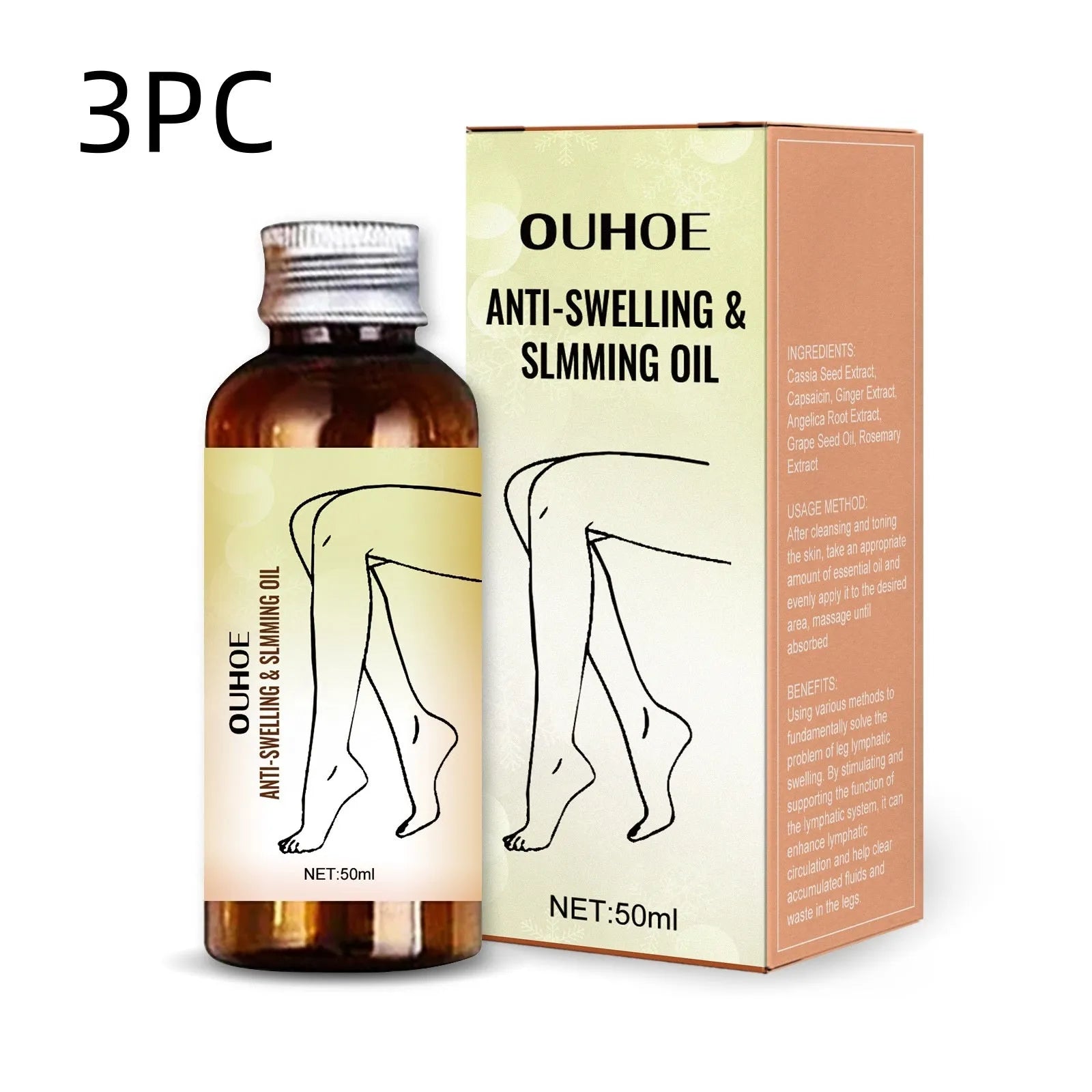 50ml bottle of moisturising body essential oil with botanical extracts