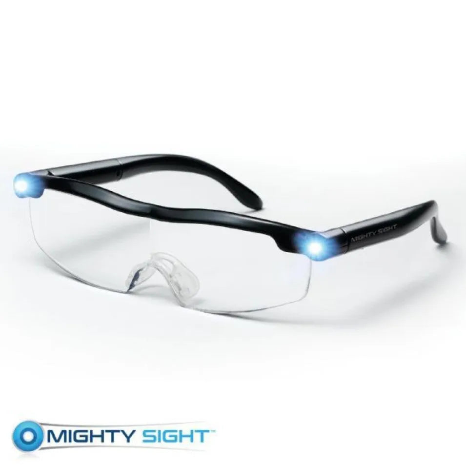Transparent black USB LED reading glasses with integrated light