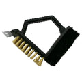 Triangular stainless steel barbecue cleaning brush with plastic handle