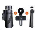 Black 40x60 smartphone monocular telescope with 60mm objective lens for outdoor viewing