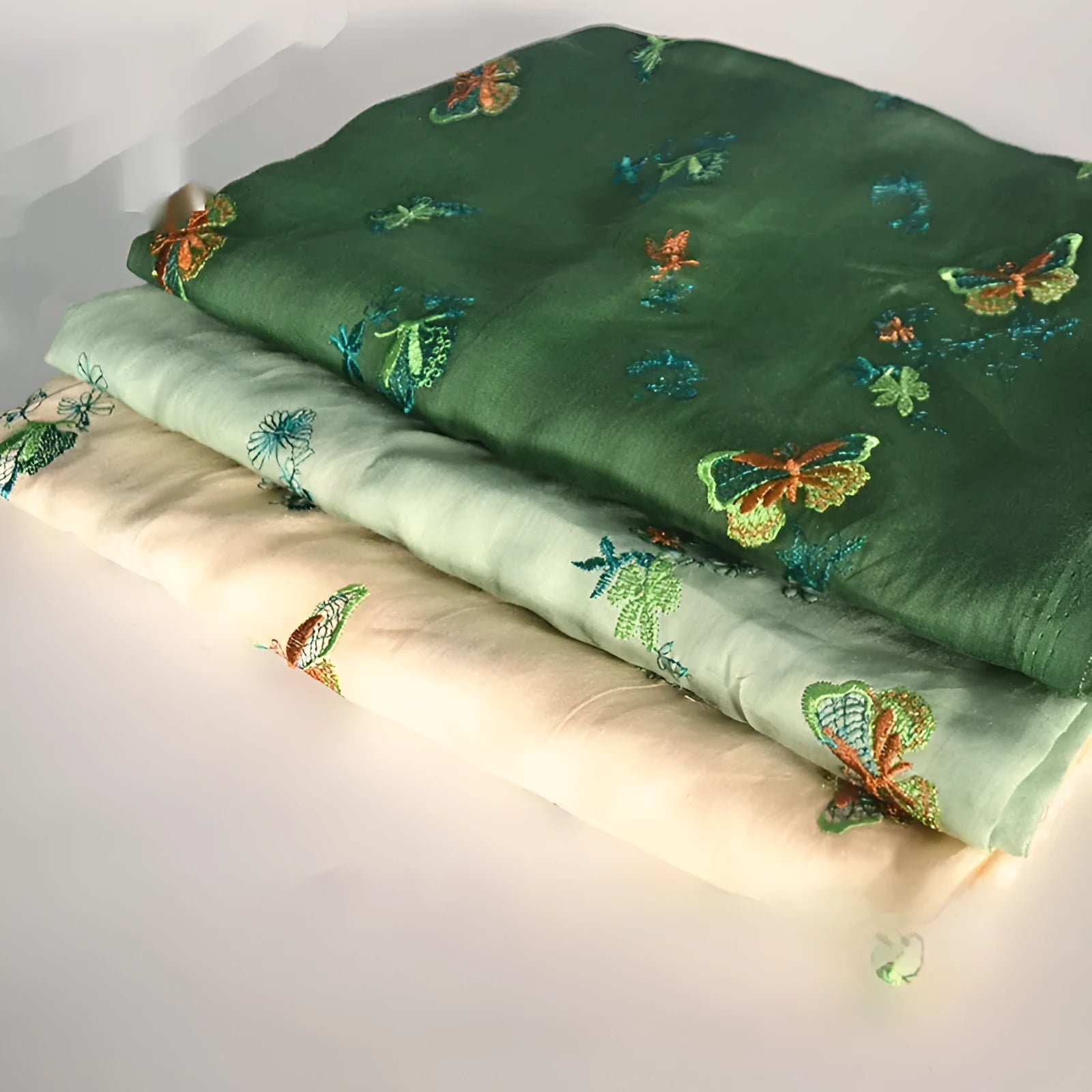 Pure ramie fabric for traditional Hanfu construction in beige, grass green, or dark green