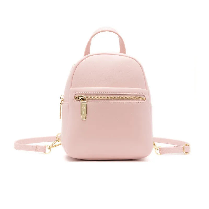 Soft PU leather mini backpack in multiple colours with 3D pockets and internal organisation compartments