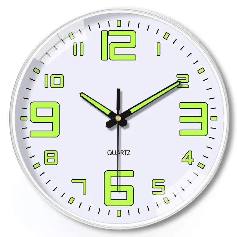 8 inch luminous wall clock with 20cm diameter and modern plastic construction