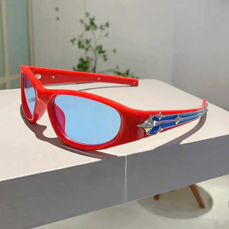 Outdoor sports windproof sunglasses with PC frame and polycarbonate lenses in six colour options