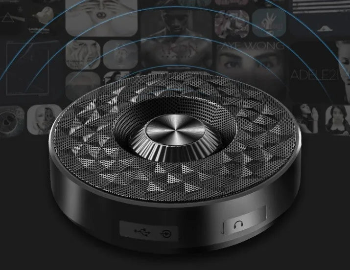 Portable Bluetooth sound box wireless speaker in black, orange, and silvery white colours