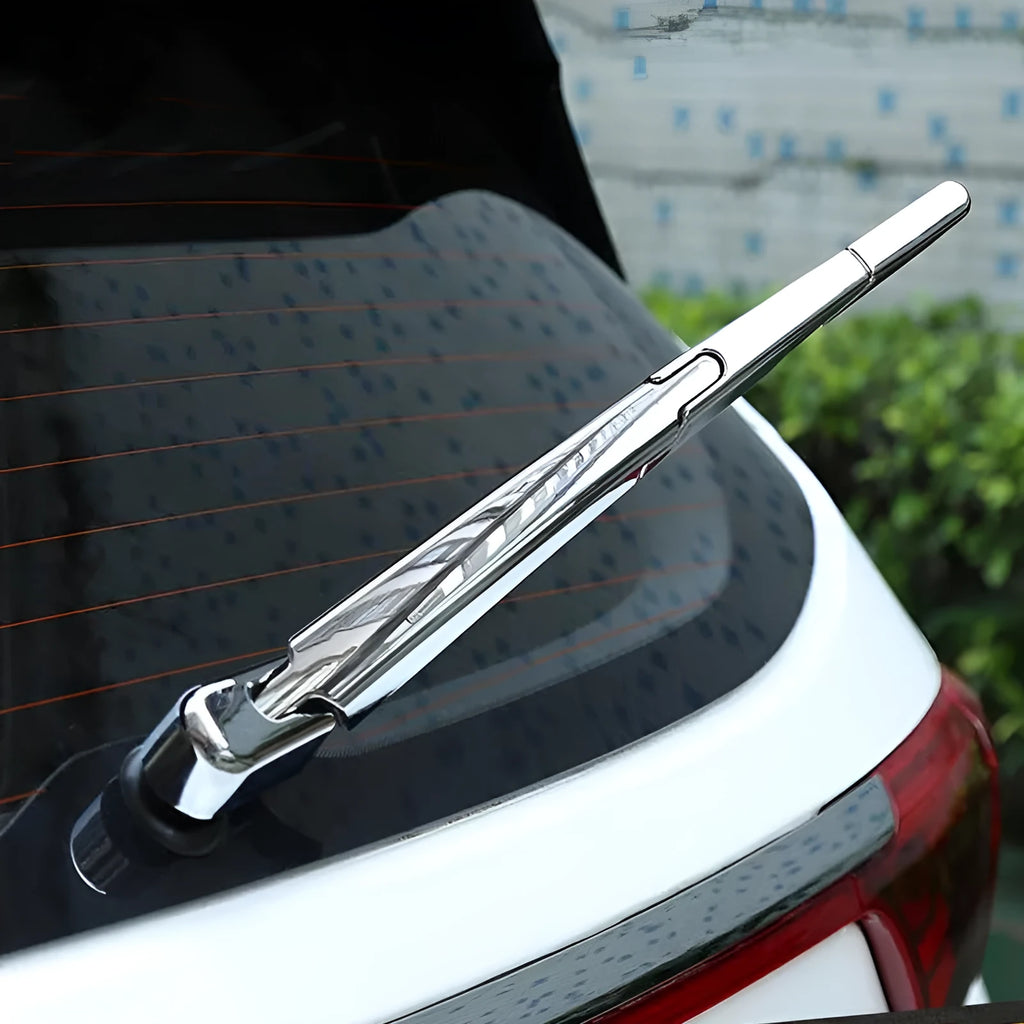 Silvery ABS plastic rear window wiper cover trim for a 2010 Hyundai car