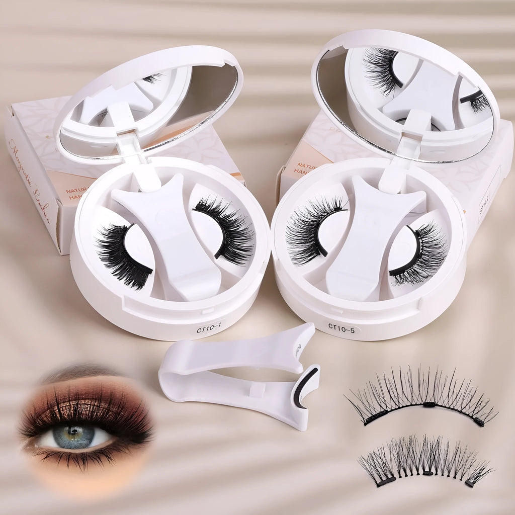 Portable chemical fibre false eyelash storage box with integrated soap holder compartments