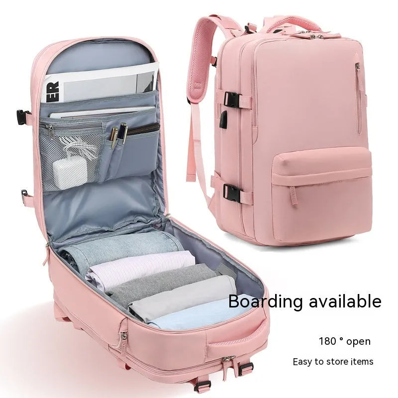 Waterproof nylon mummy backpack in multiple colour options showing large capacity travel bag