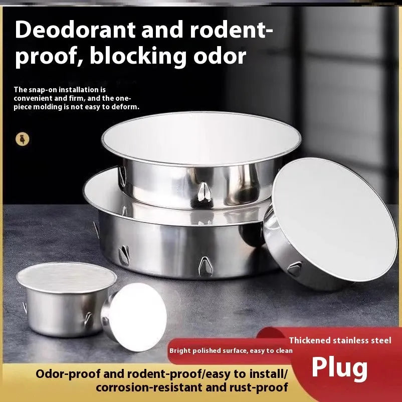 Stainless steel deodorant floor drain seal cover for wastewater pipes