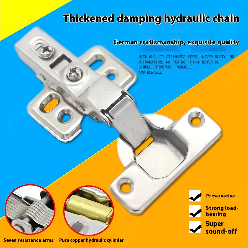 Hydraulic damping cushion hinge for cabinets and wardrobes with nickel plating finish