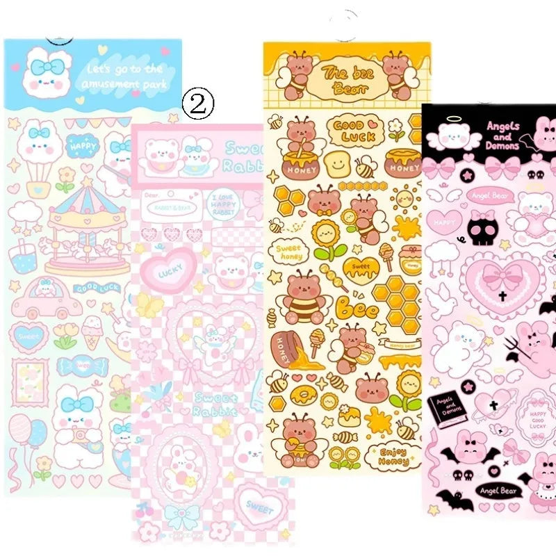 PVC waterproof cute cartoon stickers for agenda notebook decoration and office stationery