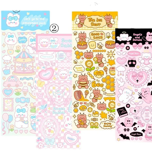 PVC waterproof cute cartoon stickers for agenda notebook decoration and office stationery