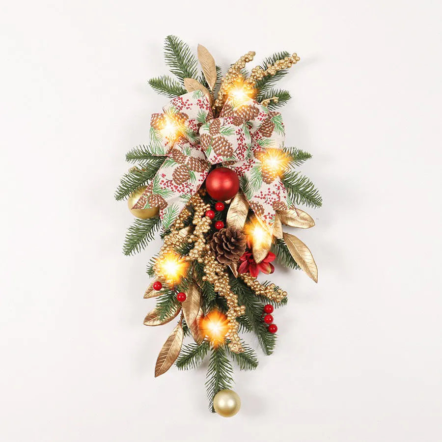 Christmas garland decoration in plastic with multiple hanging style options