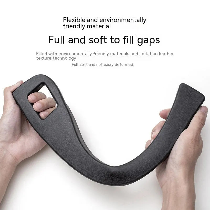 Black plastic car seat gap storage box with handle for organising driving essentials