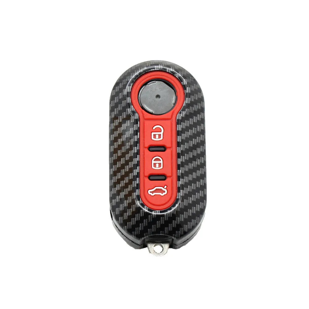 Fiat 500 Boyue Ottimo Viaggio car remote key case in ABS plastic showing black, dark blue, and red colour options