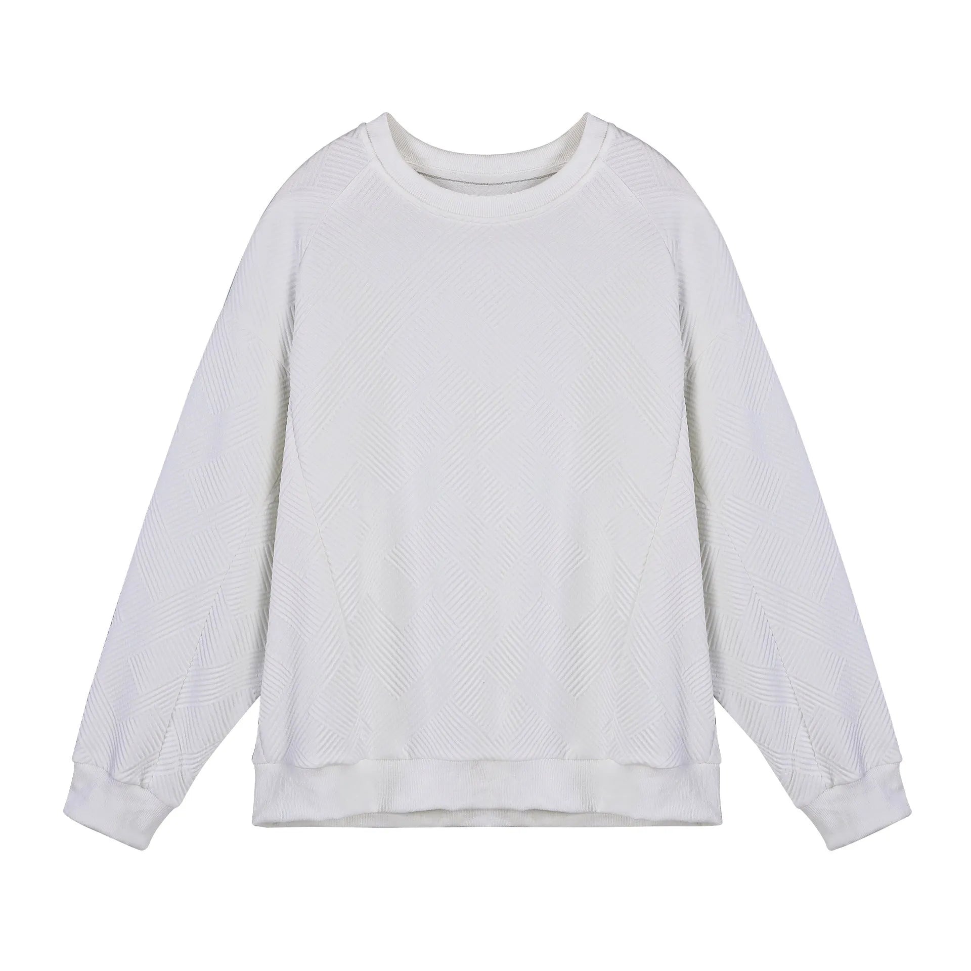 Men's loose fit twill jacquard pullover sweater in Army Green colour showing round neck and long sleeves