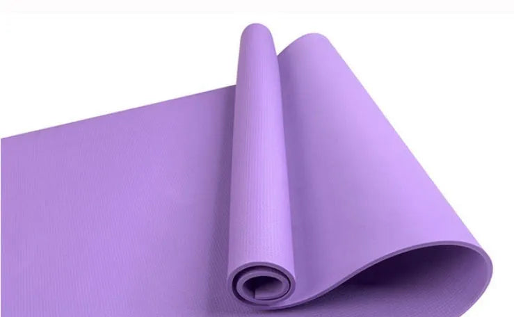 Red EVA fitness yoga mat showing its texture, with a 4mm thickness edge visible.