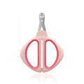 Cat nail clipper with positioning hole and non-slip handle in blue or pink colour