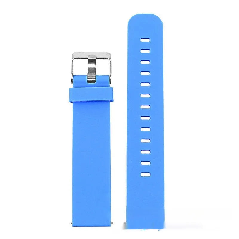 Solid colour silicone replacement strap for Garmin Forerunner 245 watch on a grey background.