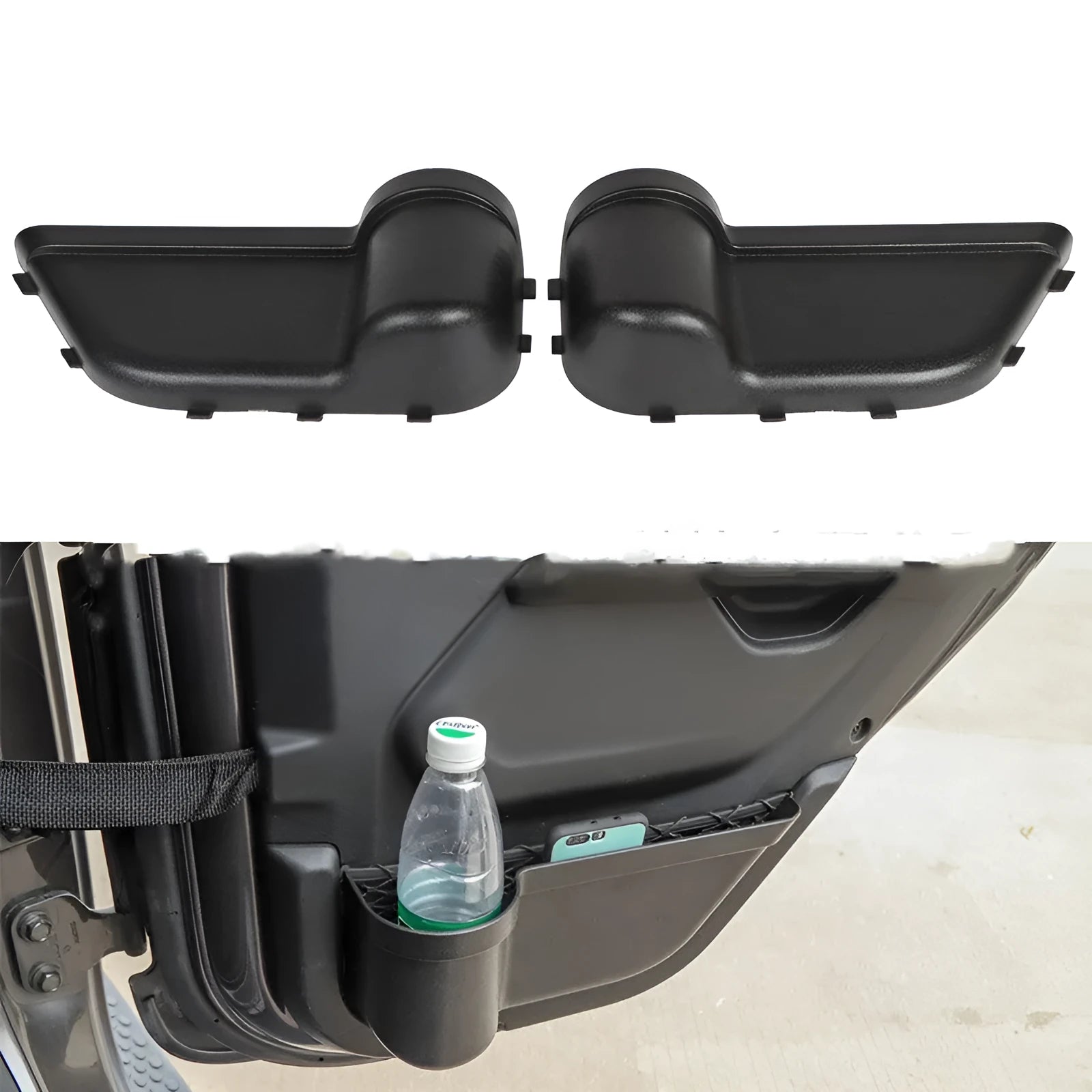 Black ABS car door storage box for Jeep Wrangler JK and JL models