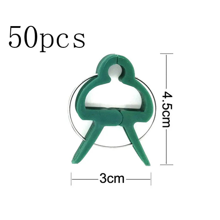 Green plastic plant fixing clips for tomato cucumber and pea vines