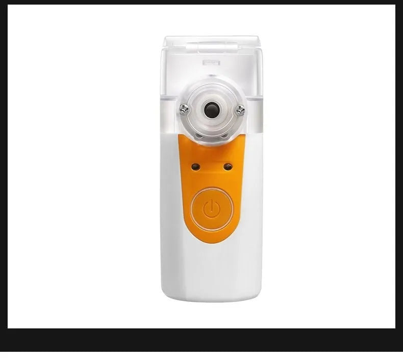 White plastic handheld nebuliser spray machine with USB charging port and single mist outlet