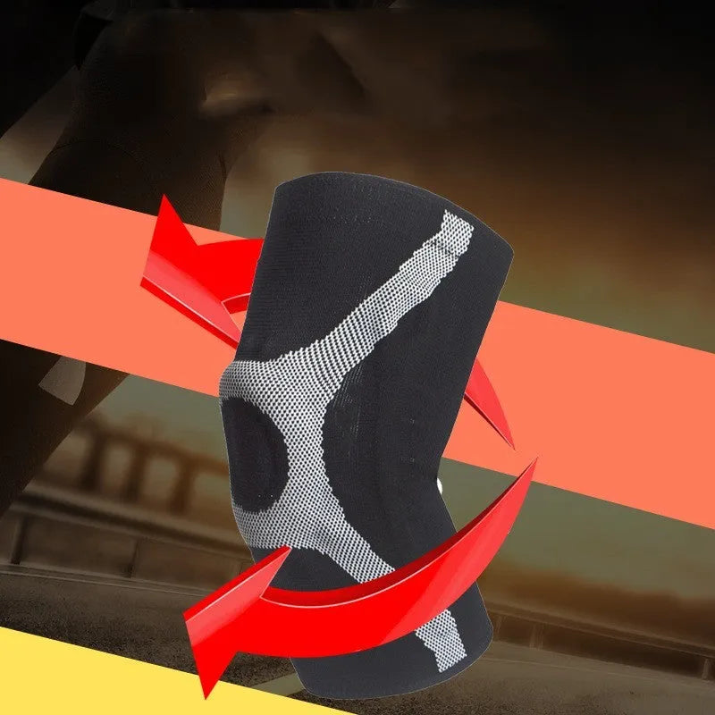 Red and grey silicone sports kneecaps for running and climbing protection