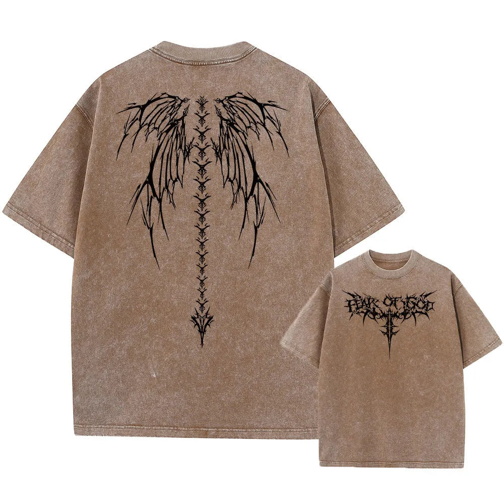 Men's oversized cotton T-shirt with drop shoulder sleeves in casual loose fit