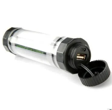 Children's LED headlamp torch with adjustable fabric headband, shown on a child's forehead