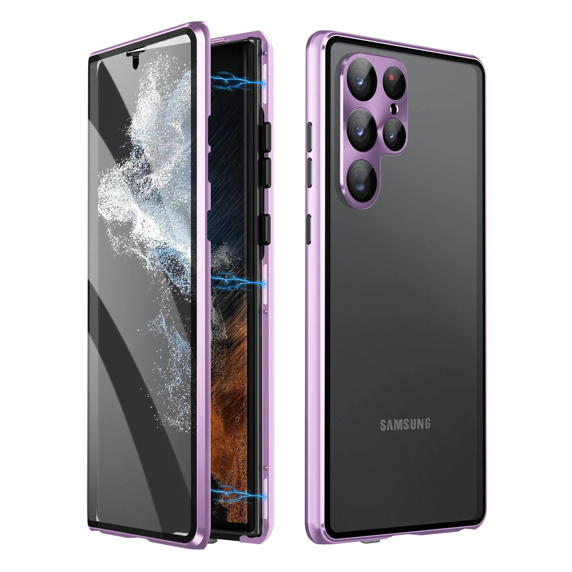 Magnetic king phone case with peep-proof mirror for Samsung Galaxy S24 Ultra in multiple colours