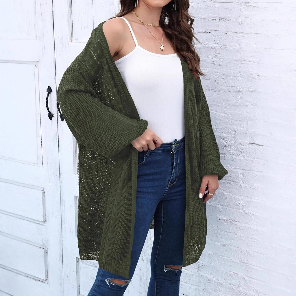 Women's loose acrylic sweater coat in free size with European and American casual style