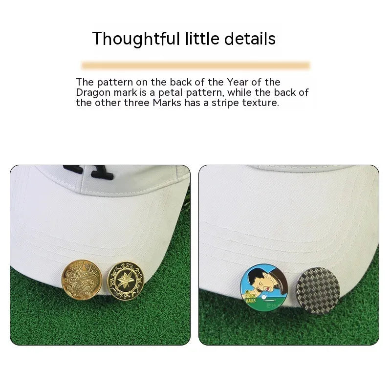 Zinc alloy golf hat clip with personalised dragon year or custom mark design