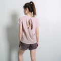 Women's short sleeve polyester yoga t-shirt in sportswear colours for fitness activities