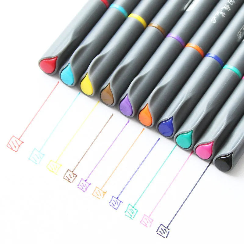 10 hook line drawing syringe pens with 0.38mm tips and colour hooks for technical drafting
