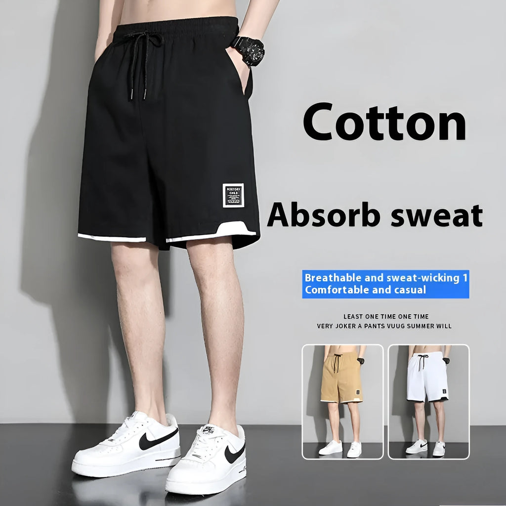 Cotton shorts for boys in plus sizes up to 8XL in black, khaki and white colours