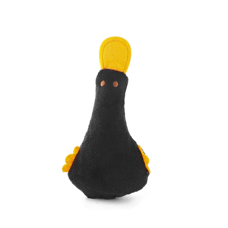 Colourful duck plush pet toy with catnip and squeaker for dogs and cats