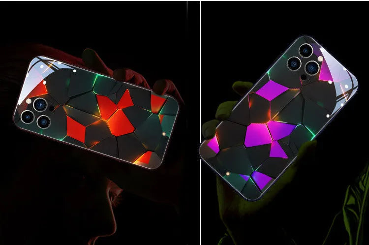 Xpress 14 tempered glass mobile phone case with incoming light effects for iPhone models
