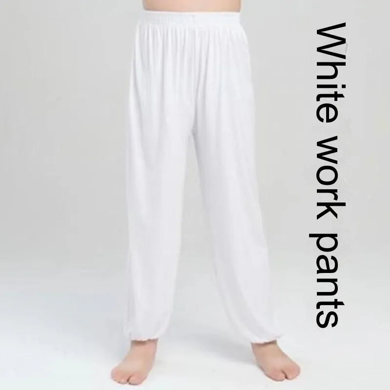Children's black high elasticity practice trousers for Sanda martial arts training