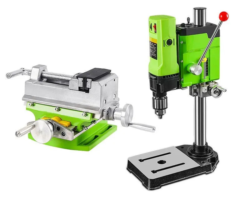 Benchtop drilling and milling machine with cross bench pliers and heavy duty bench pliers