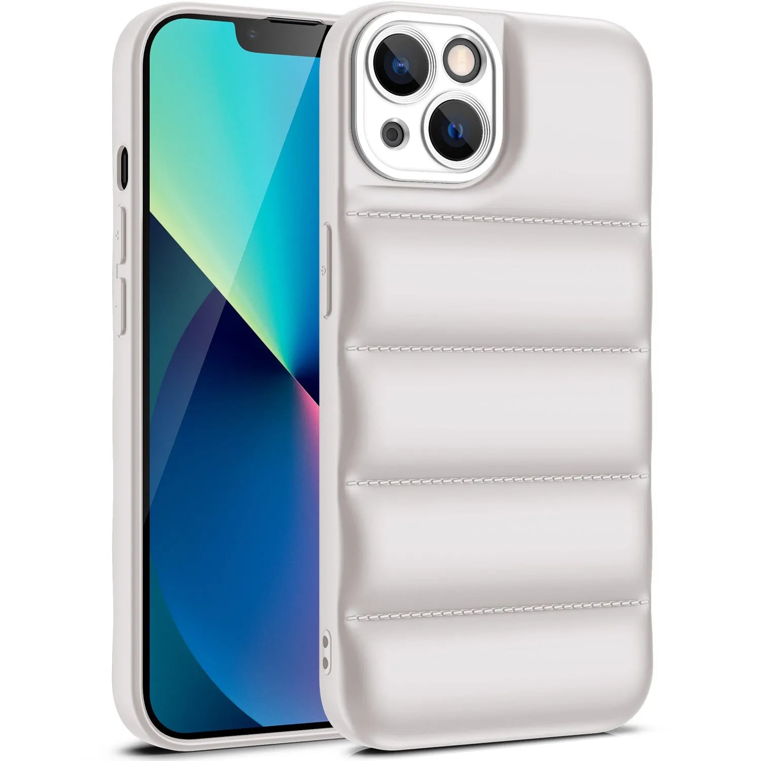 Down jacket TPU mobile phone case back cover for Apple iPhone in solid colour