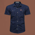 Men's cotton short sleeve work shirt in multiple colour options with non-iron treatment