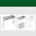 Stainless steel portable folding barbecue grill oven for outdoor cooking