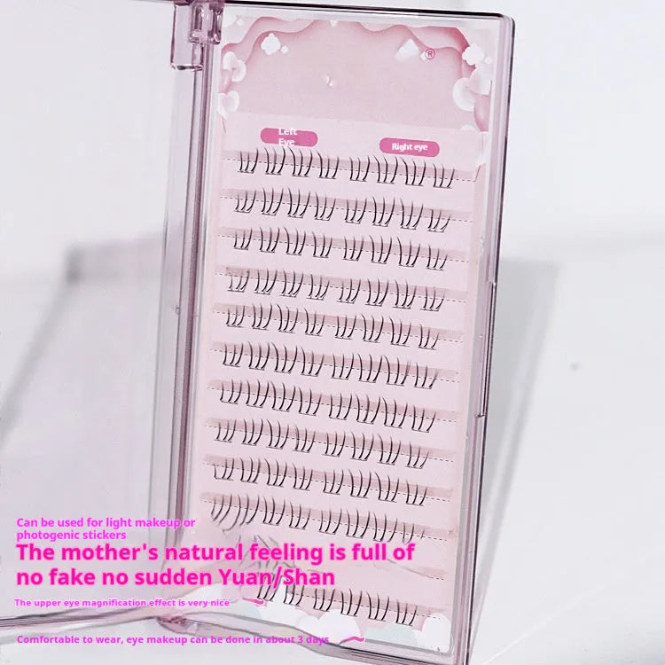 Kitten's paw lower false eyelashes on a segmented 12-row strip with 4mm, 5mm, and 6mm lengths