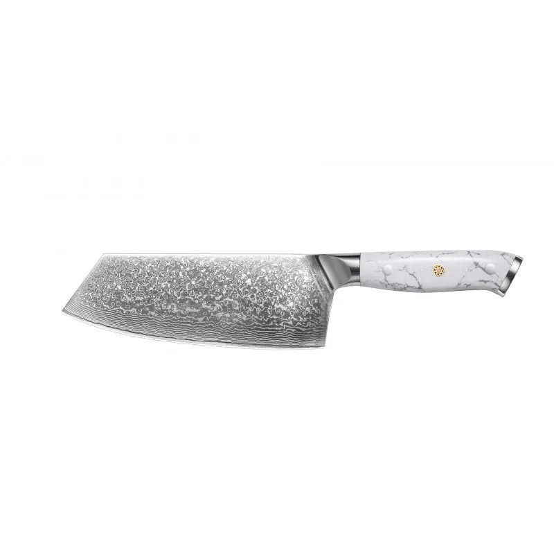 Damascus pattern VG10 steel chef knife with 21cm blade and 11cm wooden handle