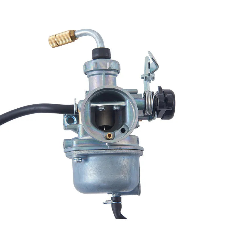 Ba Jia PE26 flat suction plunger motorcycle carburetor assembly isolated on white background.